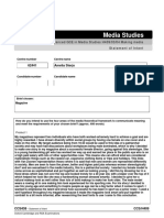 A Level Media Studies Statement-Of-Intent Form Final