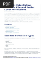 Network Establishing Windows File and Folder Level Permissions