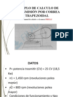 Cálculo de transmisión por correa trapezoidal