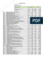 Presupuesto de ampliación de infraestructura de puesto de salud