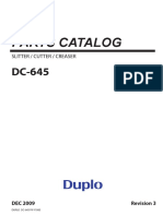 DC-645 Creaser, Cutter, Slitter Parts List