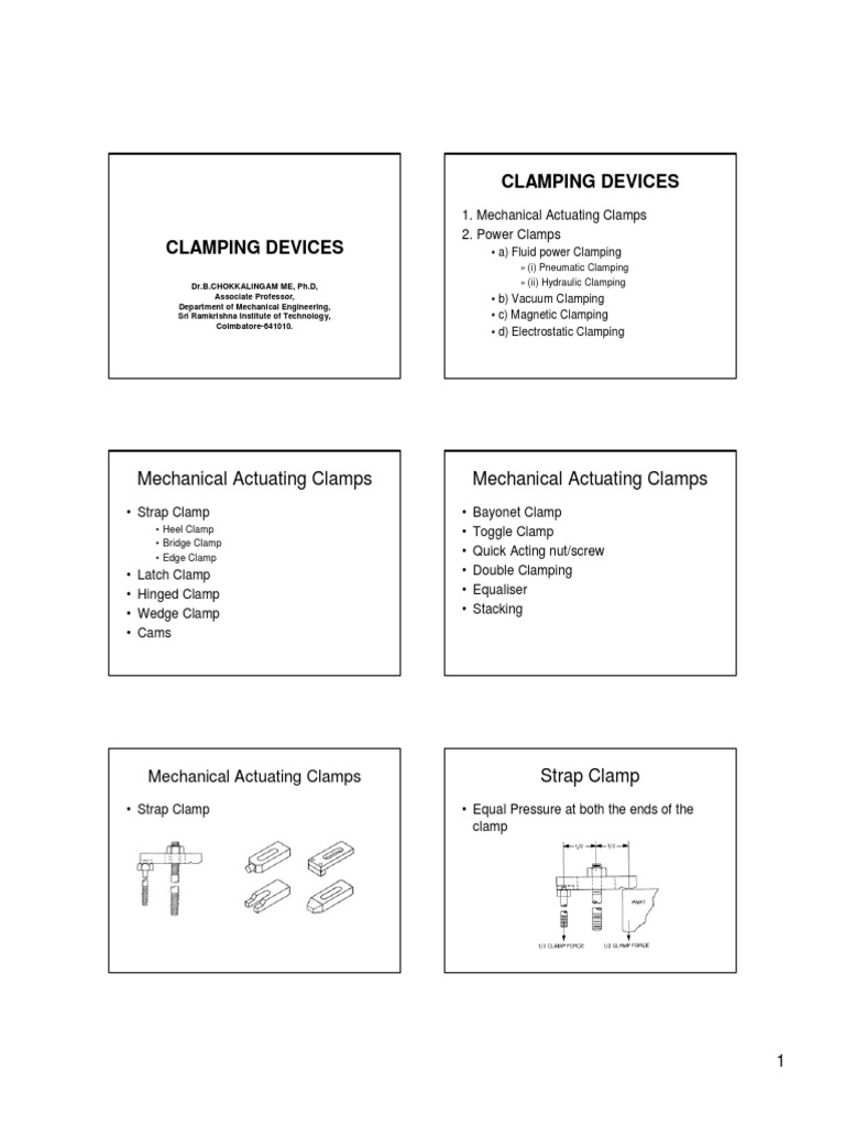 Clamping Devices PDF Hydraulics Equipment