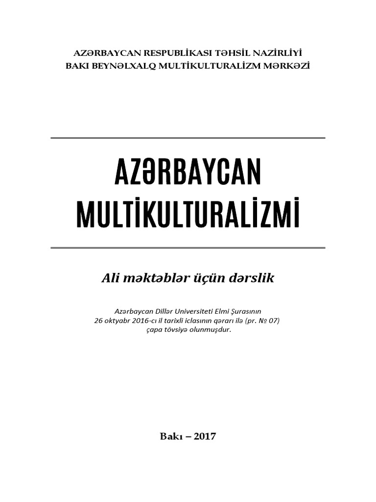 Azərbaycan Multikulturalizmi | PDF
