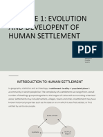 Module 1: Evolution and Developent of Human Settlement