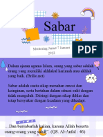 Sabar (Jumat, 7 Januari 2022)