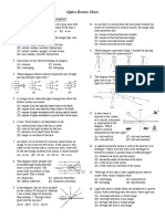 Optics Review Sheet Multiple Choice