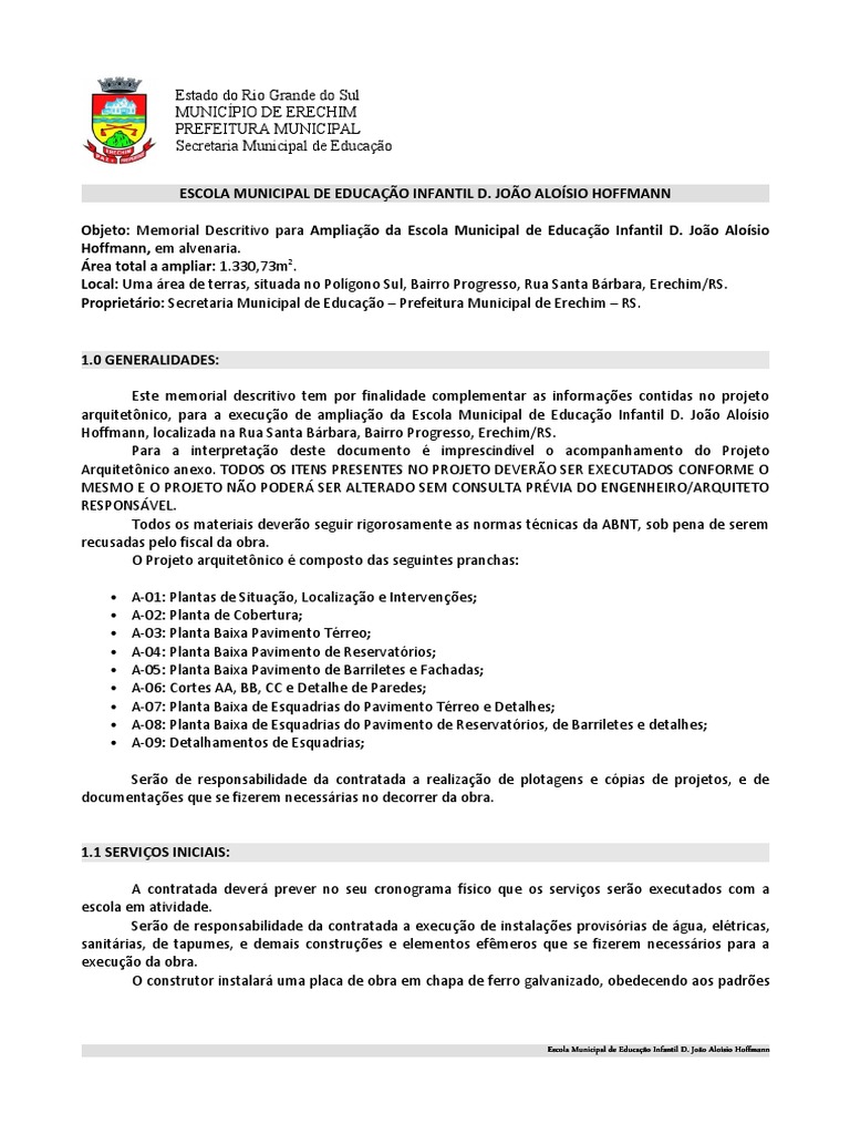 Memorial Descritivo Arquitetonico | PDF