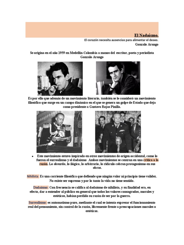 El Nadaísmo, Tina Diaz PDF Surrealismo Nihilismo