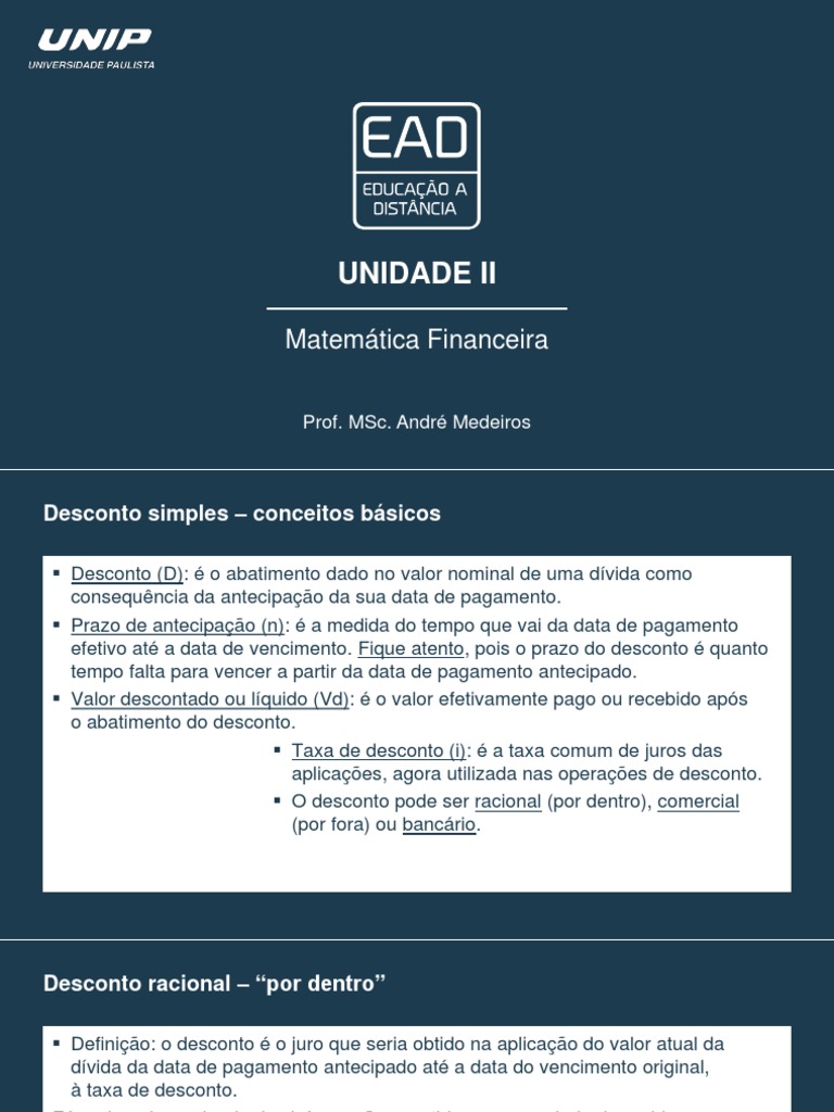 Matemática Financeira Avançada | PDF | Juros | Desconto