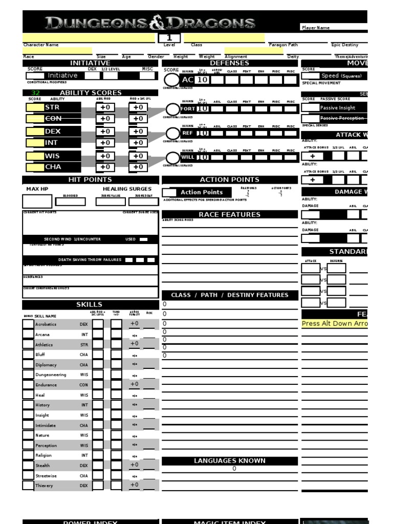 Character Sheet v35.3 | Gaming | Wizards Of The Coast Games