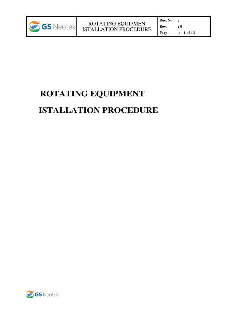 Rotating Equipment Installation Guide | PDF | Engineering Tolerance | Pump