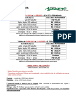 Tarifário Pousada Aguapé 2023