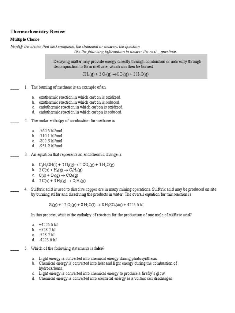 Thermochemistry Diploma Questions PDF Combustion Chemical Reactions