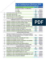 Lista de Precios ELECTRICOS 2022