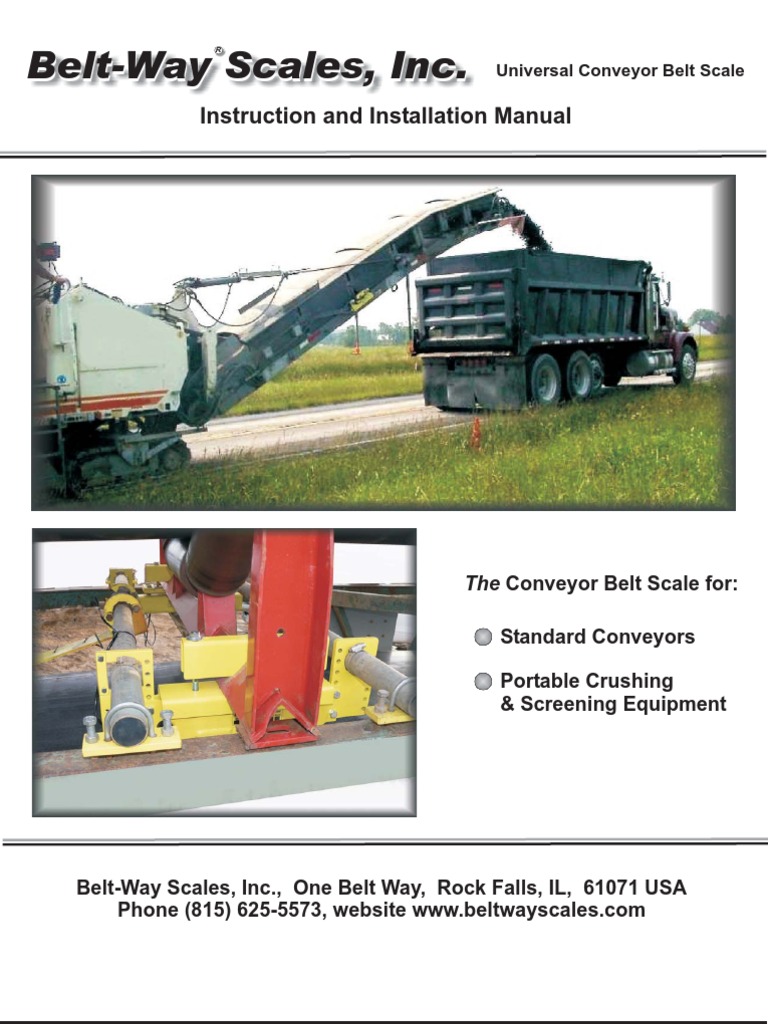 Belt-Way Conveyor Scale Installation Guide | PDF | Flow Measurement | Screw
