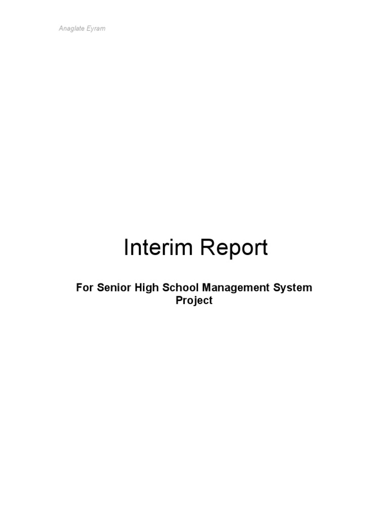 SHS Management System Interim Report | PDF | Net Present Value ...