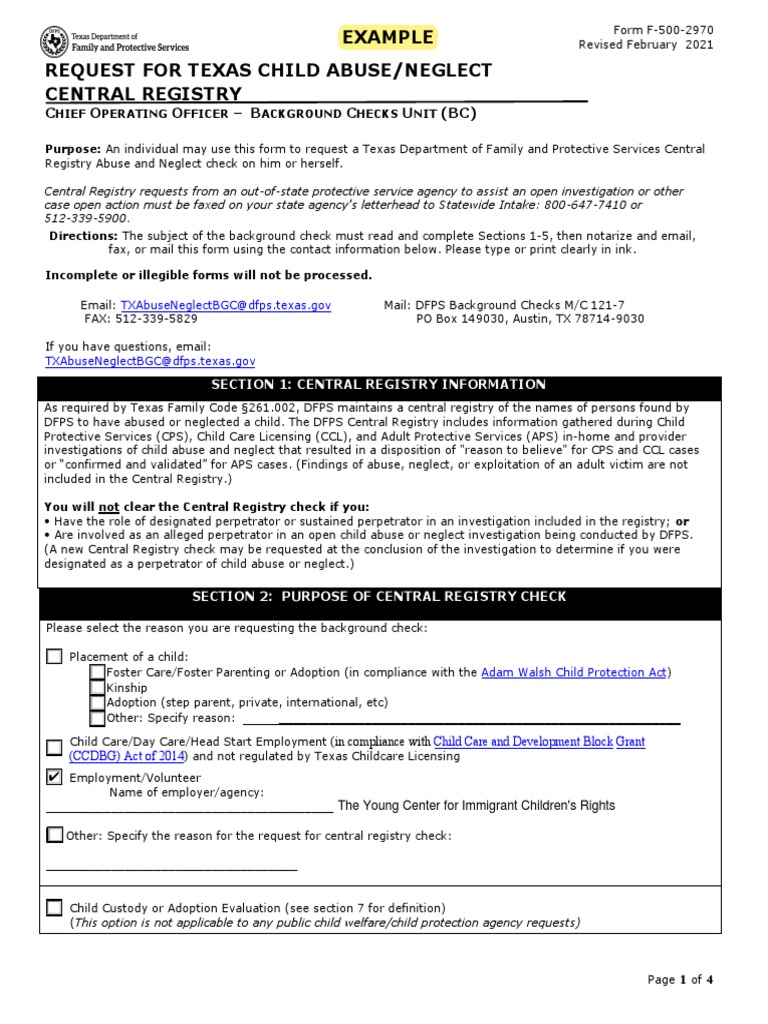 2021 Texas CAN Form EXAMPLE PDF Notary Public Background Check