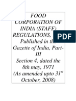 The Food Corporation of Staff - Regulations, 1971