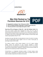 Man Wah Ranked As Top 10 Furniture Sources For U.S. Market