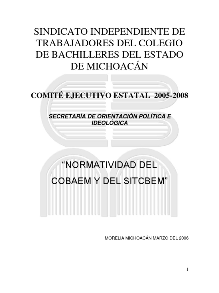 Normatividad del COBAEM en Michoacán | PDF | Estado (política