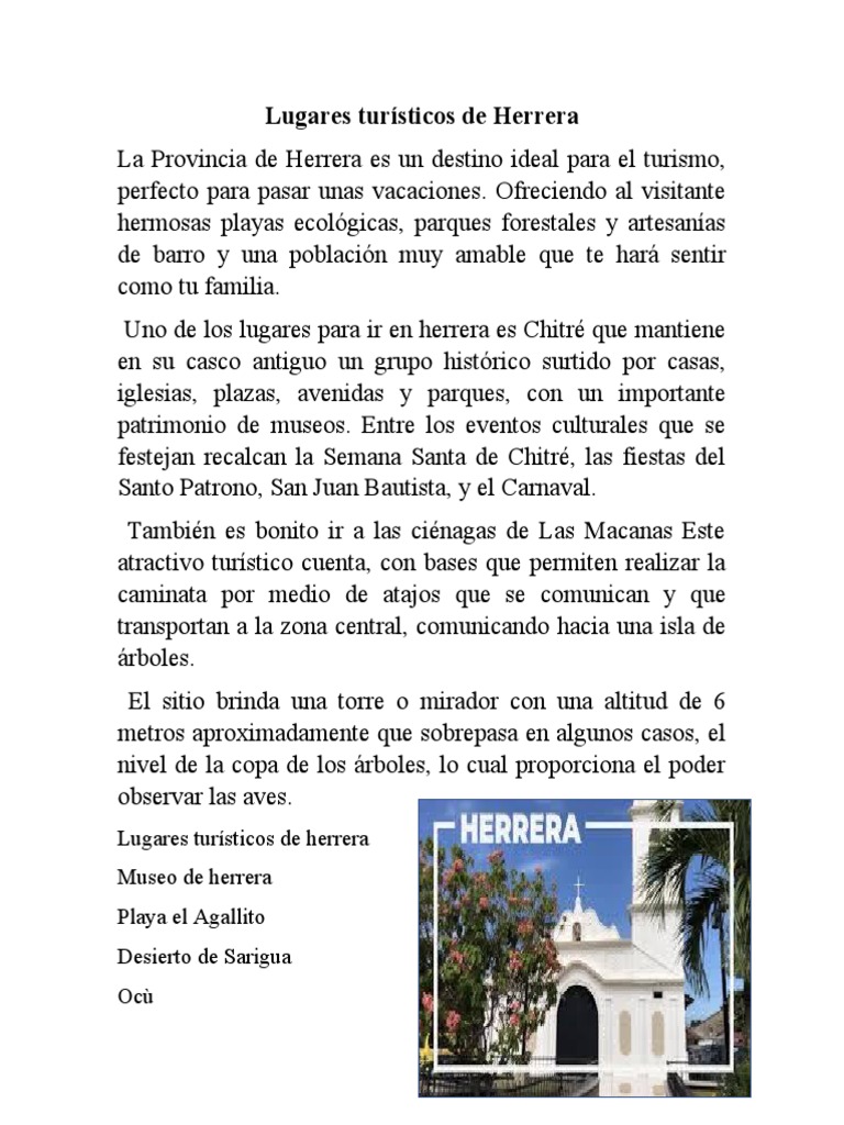 Lugares Turísticos de Herrera | PDF
