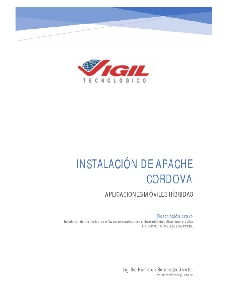 Instalación de Apache Cordova | PDF | Aplicación movil | Archivo de ...