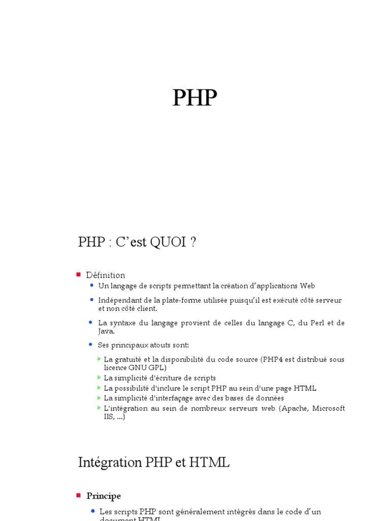 Cours PHP | PDF | Cookie (informatique) | PHP