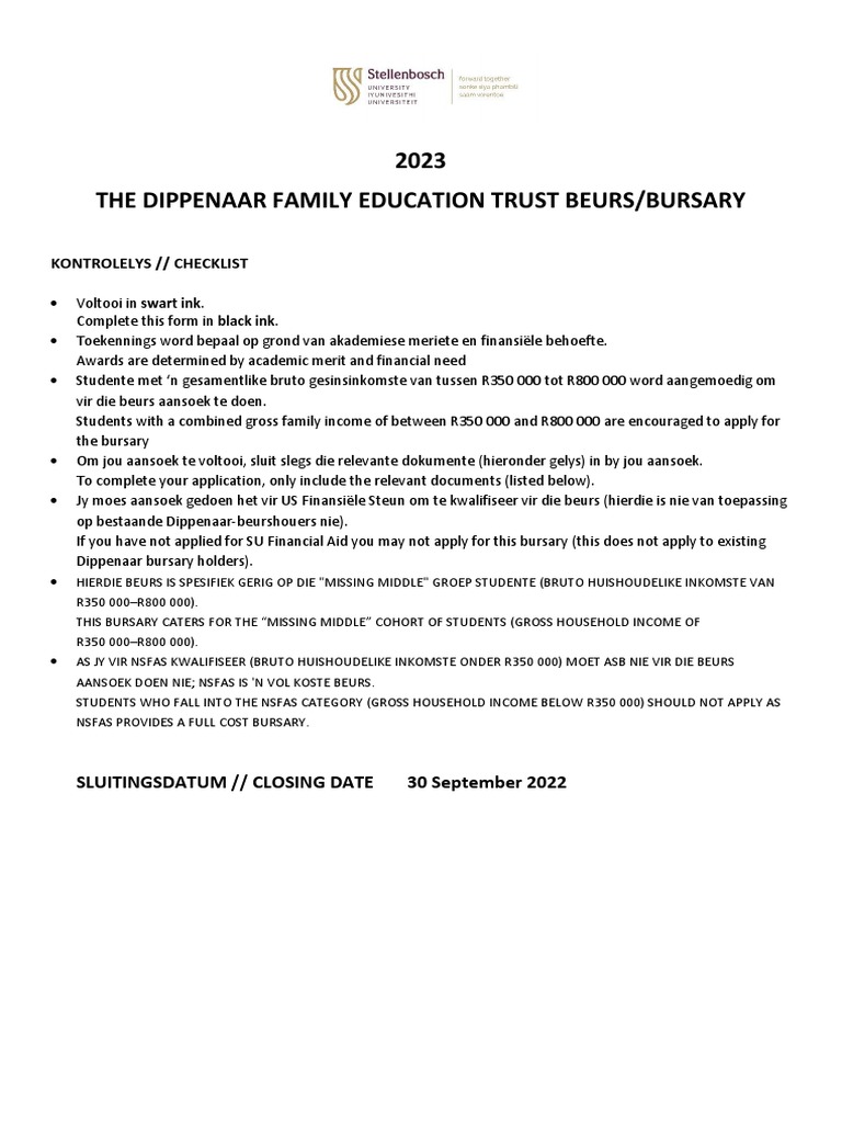 Form Dippenaar Family PDF