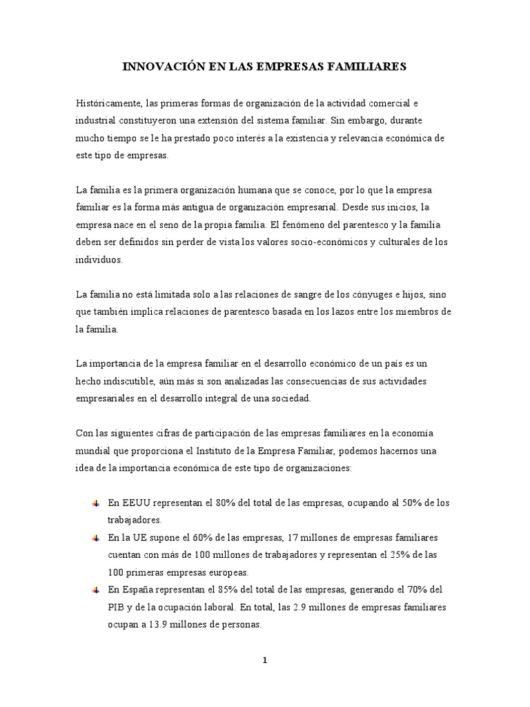 Innovación en Empresas Familiares | PDF | Business | Familia