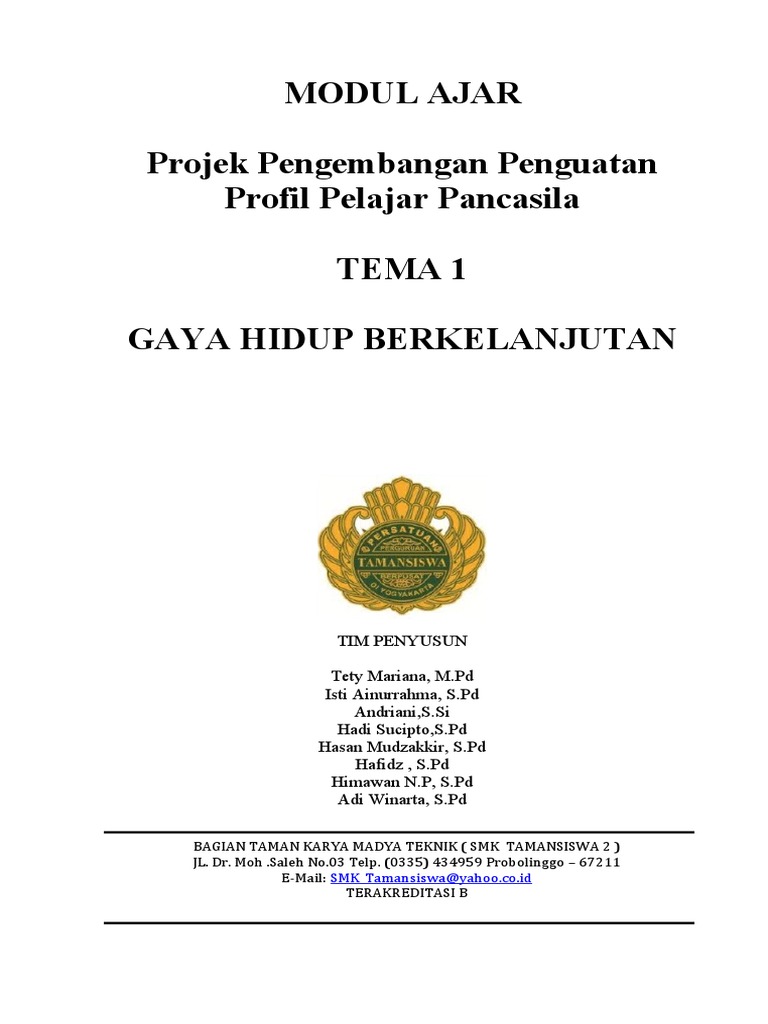Modul Ajar Tema 1 Ghb Pdf Karier Perkembangan Seni