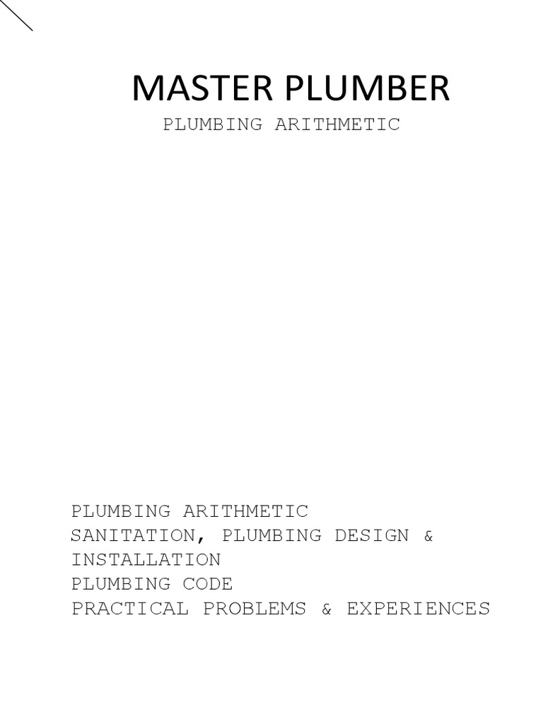 PLUMBING ARITHMETIC A GUIDE TO MATHEMATICAL CONCEPTS FOR PLUMBERS
