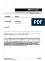 A Level Media Studies Statement-Of-Intent Form