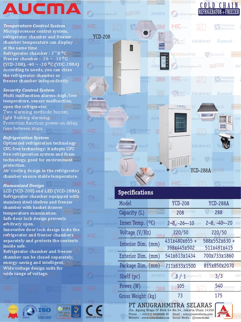 AUCMA ColdChain Combo D208D288 | PDF | Refrigerator | Building Engineering