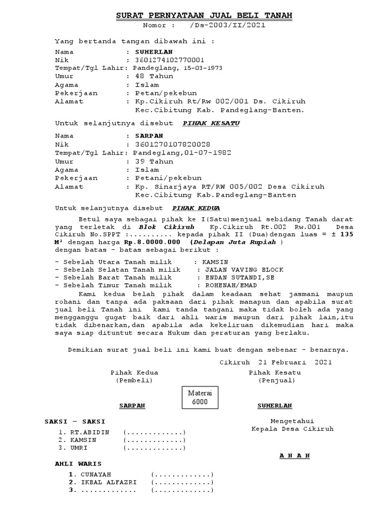 Jual Beli Tanah | PDF