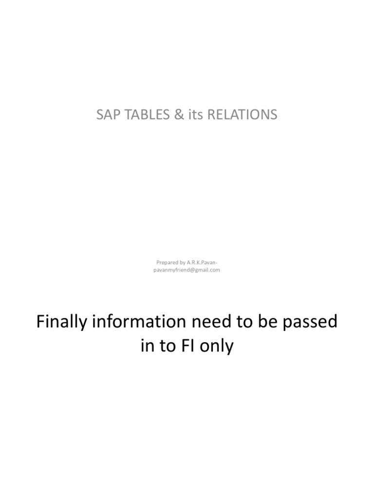 SAP Tables & Fields PDF