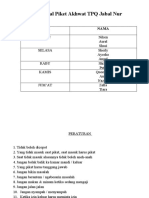 Jadwal Piket Akhwat TPQ Jabal Nur