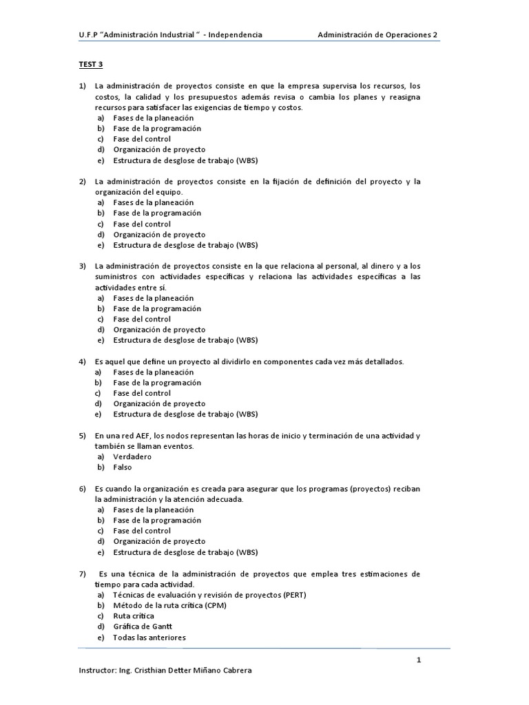 Test 3, 4 y 5 - Sin Responder | PDF | Programación lineal | Inventario