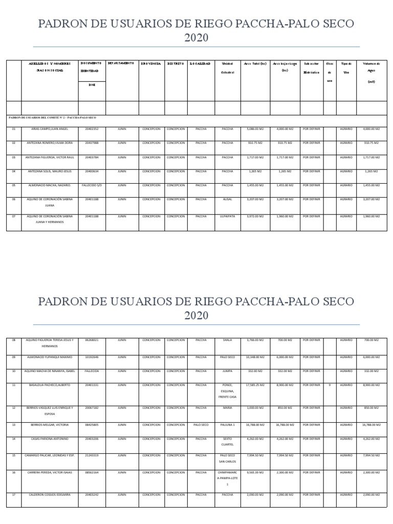 Padron 2020 | PDF