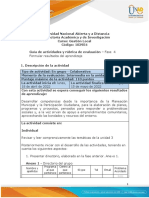 Guia de Actividades y Rúbrica de Evaluación - Unidad 3 - Fase 4 - Formular Resultados Del Aprendizaje