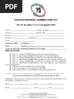 Ficha de inscrição summer camp 2011