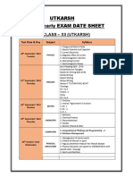 12th UT Half Yearly Syllabus & Schedule