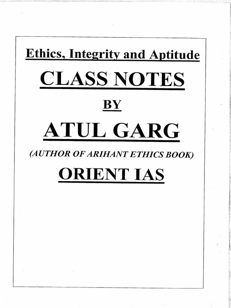 HandWritten Notes Orient Ias Ethics Notes PDF