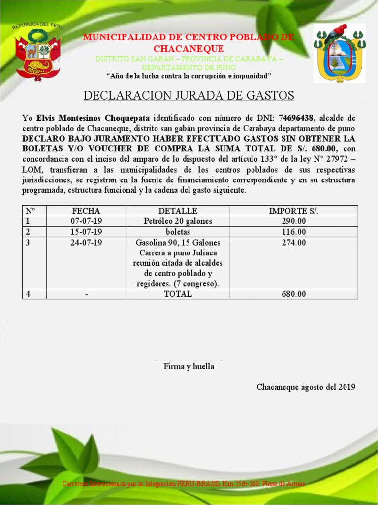 Modelos De Declaracion Jurada De Gastos Buscar Con Google Line Vrogue ...