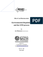 The 3DayCar Programme - Environmental Regulation and The OTD Process
