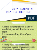 Thesis Statement Reading Outline