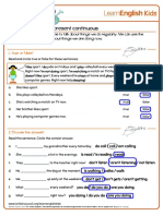 Grammar Practice Present Simple and Present Continuous Worksheet