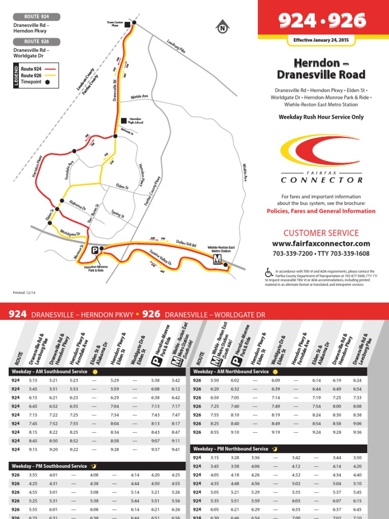 Herndon Dranesville Road Customer Service PDF Design Bus Transport