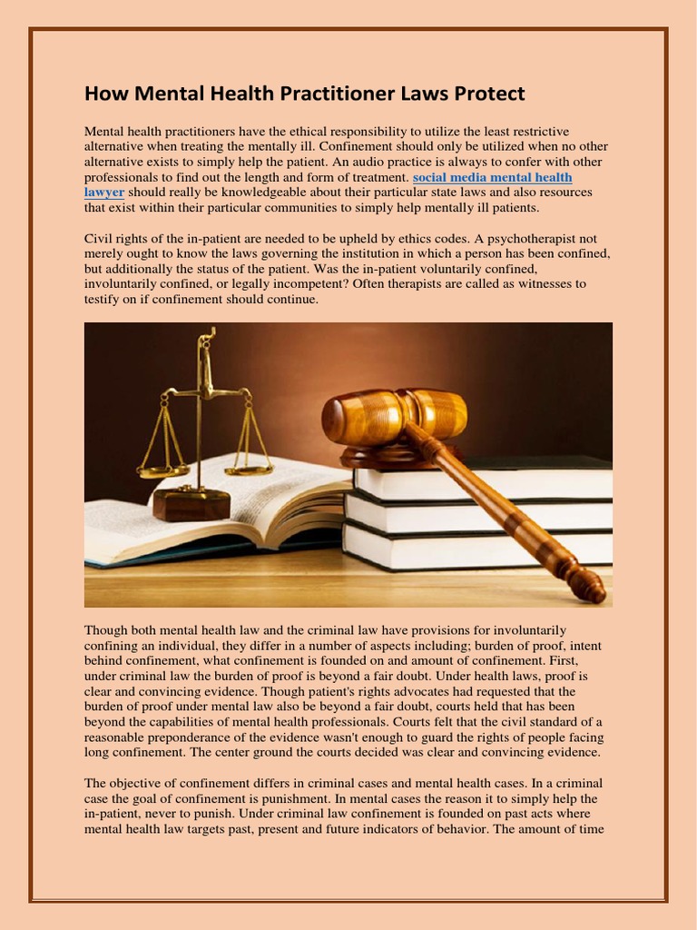 Mental Health Lawsuit PDF Burden Of Proof (Law) Mental Health