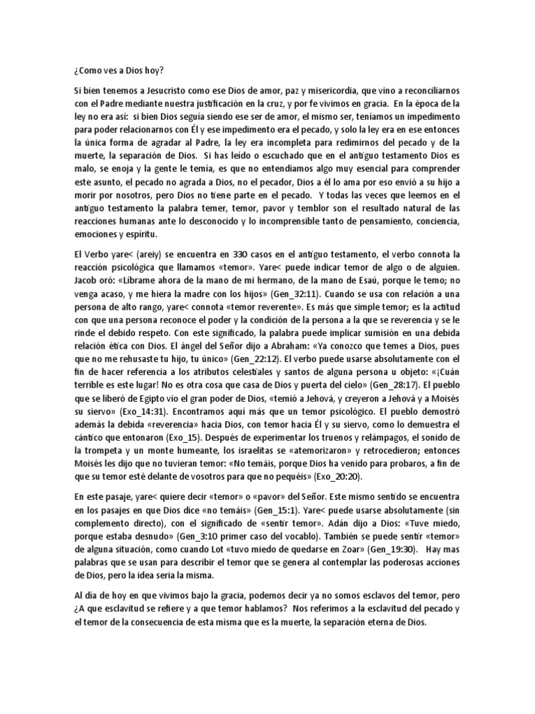 Como Ves A Dios Hoy Pdf Pecado Dios