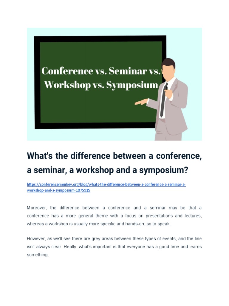 Seminar vs. Workshop Explained | PDF | Thought | Cognitive Psychology